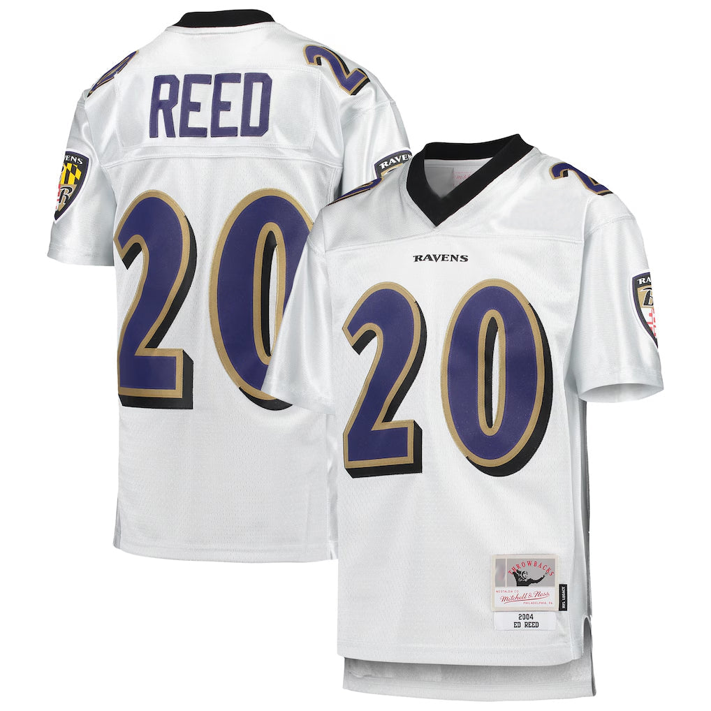Davalo B.Ravens #20 Ed Reed Player White Mitchell & Ness Platinum Legacy Limtied Football Jerseys