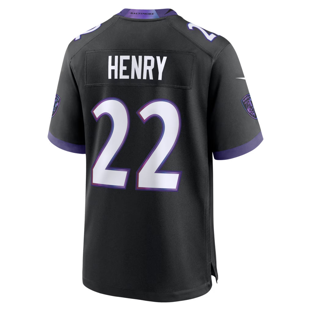 Davalo B.Ravens #22 Derrick Henry Black Alternate Game Stitched Jerseys