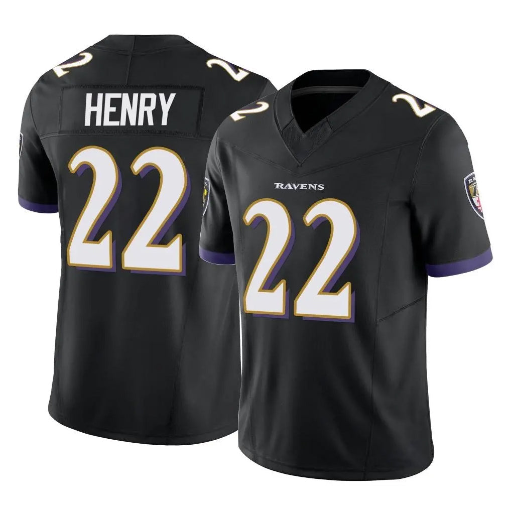 Davalo B.Ravens #22 Derrick Henry Player Black Limited Home Game Stitched Jerseys