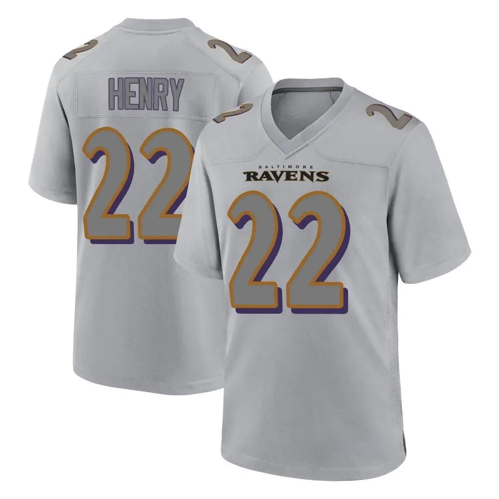 Davalo B.Ravens #22 Derrick Henry Player Gray Replica Limited Stitched Jerseys