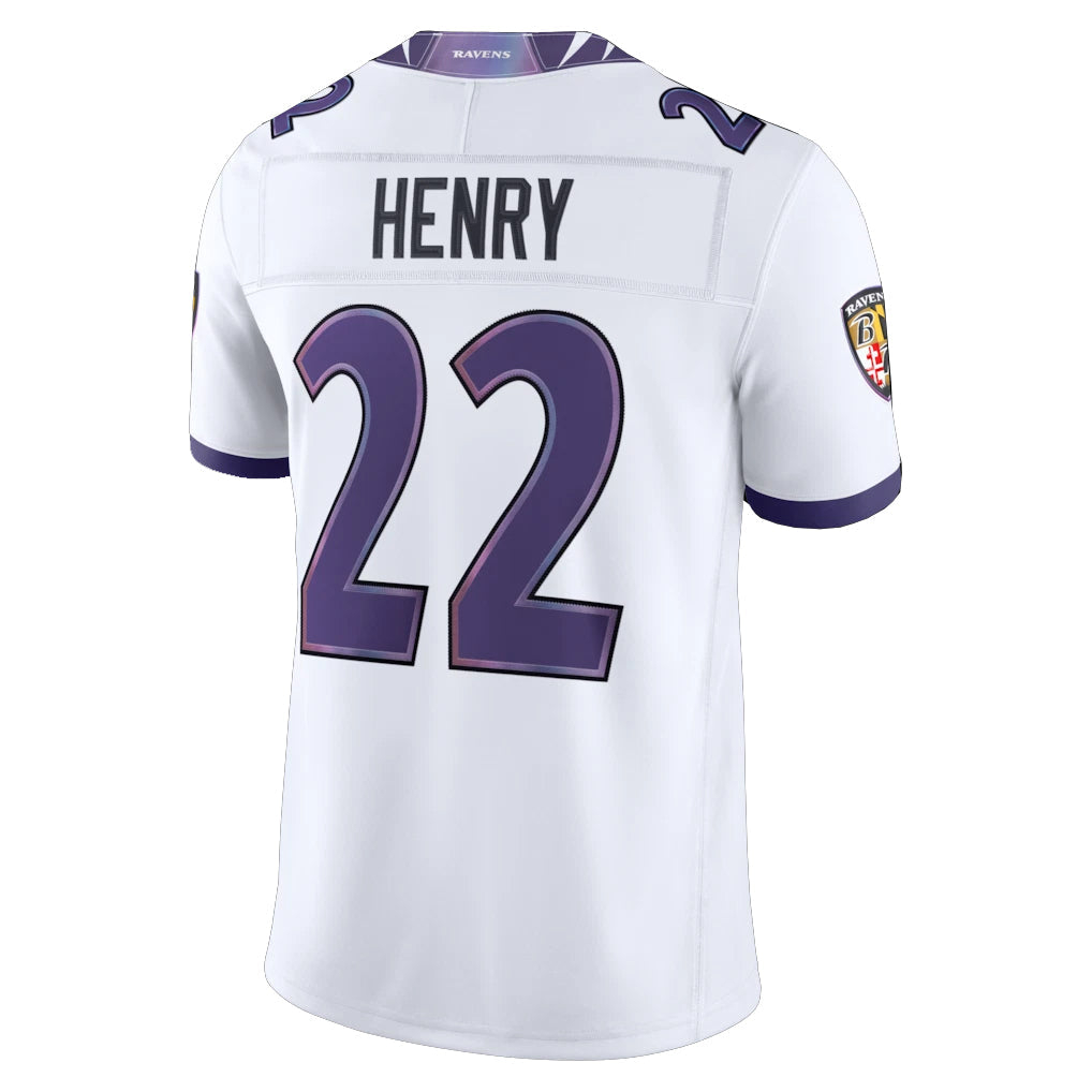 Davalo B.Ravens #22 Derrick Henry Player White Limited Elite Home Game Stitched Jerseys