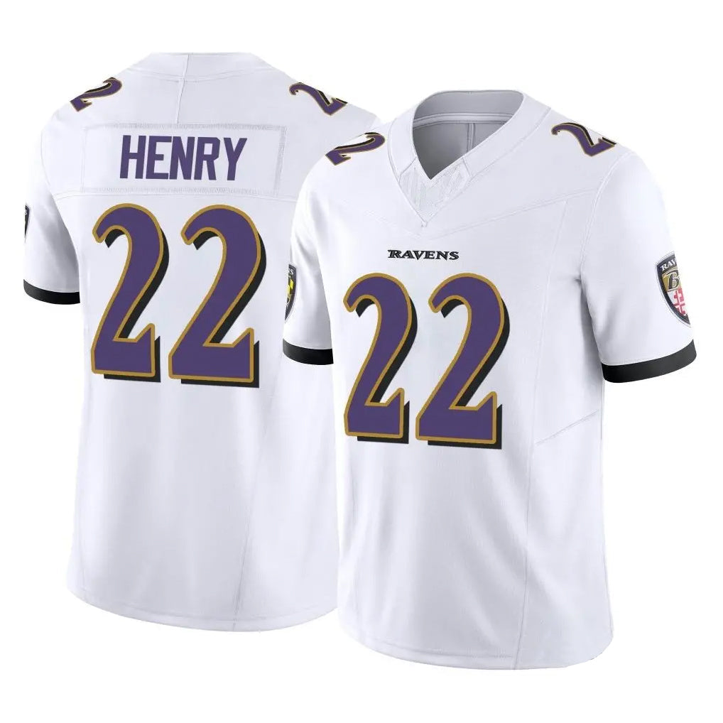 Davalo B.Ravens #22 Derrick Henry Player White Limited Home Game Stitched Jerseys