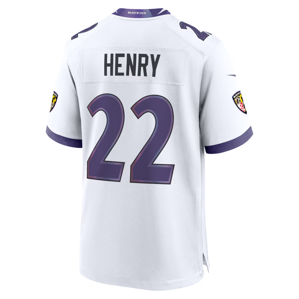 Davalo B.Ravens #22 Derrick Henry White Game Stitched Jerseys