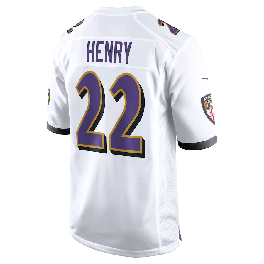 Davalo B.Ravens #22 Derrick Henry Player White Home Game Stitched Jerseys