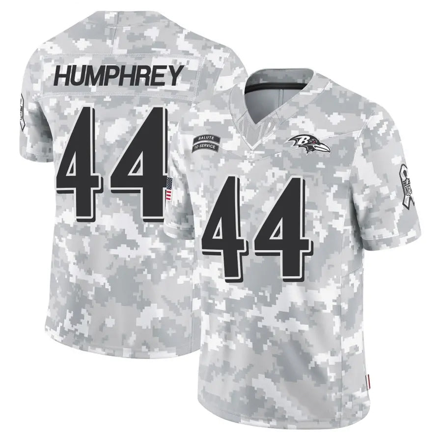 Davalo B.Ravens #44 Marlon Humphrey Player Arctic Camo Salute to Service Limited Stitched Jerseys