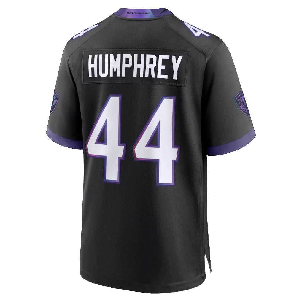 Davalo B.Ravens #44 Marlon Humphrey Player Black Home Game Stitched Jerseys