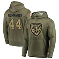 Davalo B.Ravens #44 Marlon Humphrey Player Olive Salute to Service Pullover Hoodie Stitched Jerseys