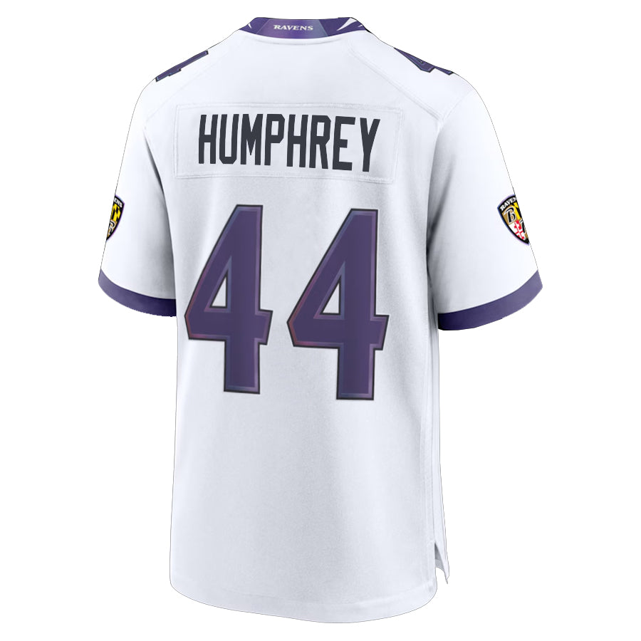 Davalo B.Ravens #44 Marlon Humphrey Player White Home Game Stitched Jerseys
