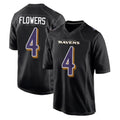 Davalo B.Ravens #4 Zay Flowers Player Black Carbon Fashion Home Game Stitched Jerseys
