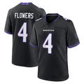 Davalo B.Ravens #4 Zay Flowers Player Black Home Game Stitched Jerseys