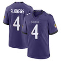 Davalo B.Ravens #4 Zay Flowers Player Purple Home Game Stitched Jerseys