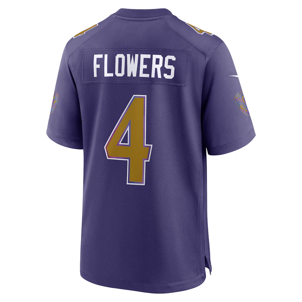 Davalo B.Ravens #4 Zay Flowers Purple Alternate Game Stitched Jerseys
