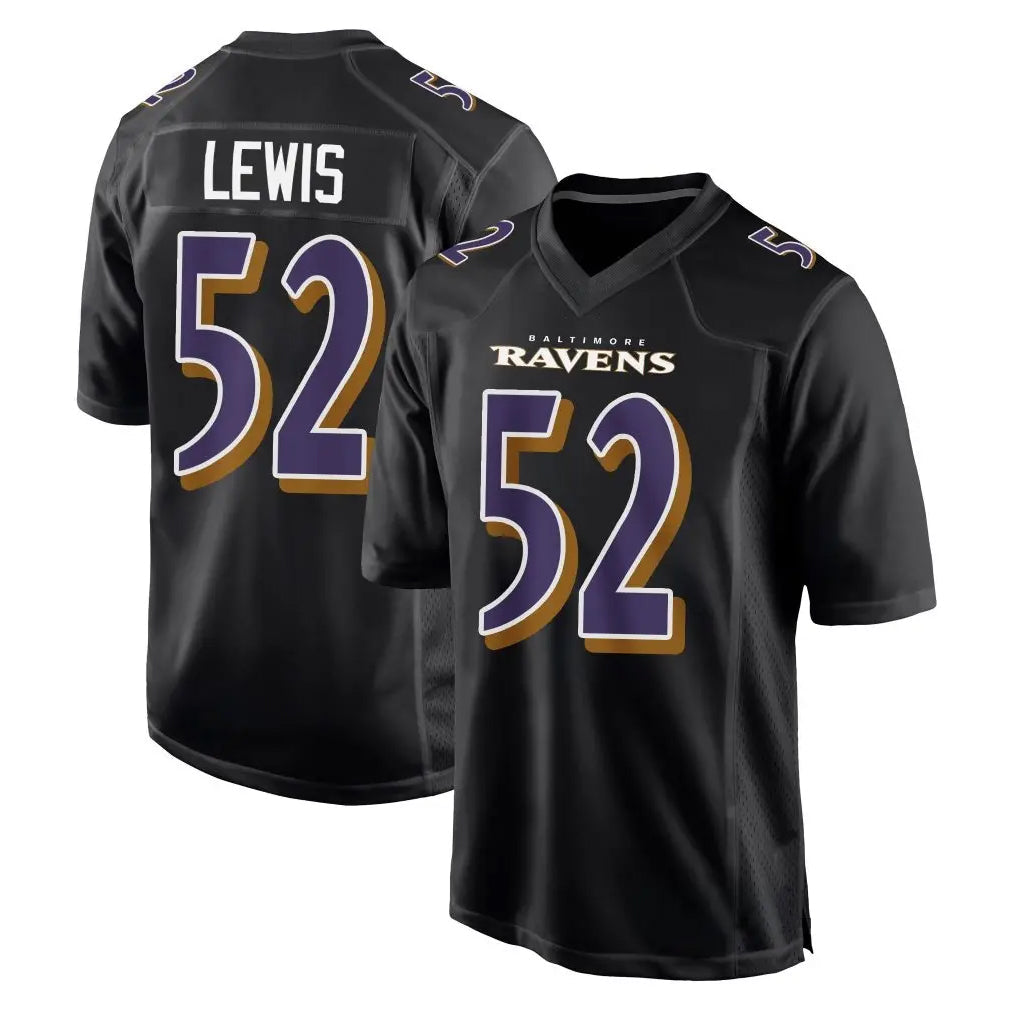 Davalo B.Ravens #52 Ray Lewis Player Black Carbon Fashion Home Stitched Jerseys