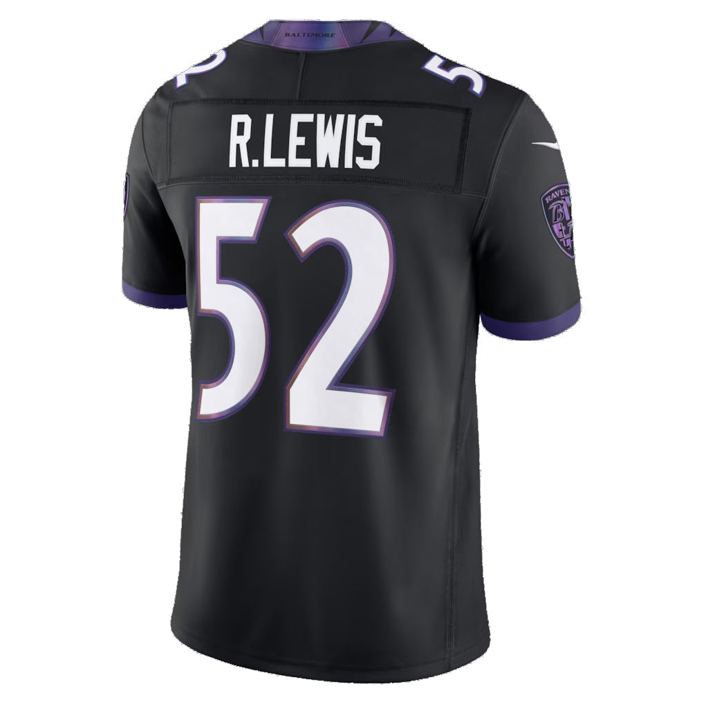 Davalo B.Ravens #52 Ray Lewis Player Black Vapor F.U.S.E. Limited Home Game Stitched Jerseys
