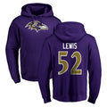 Davalo B.Ravens #52 Ray Lewis Player Purple Salute to Service Pullover Hoodie Stitched Jerseys