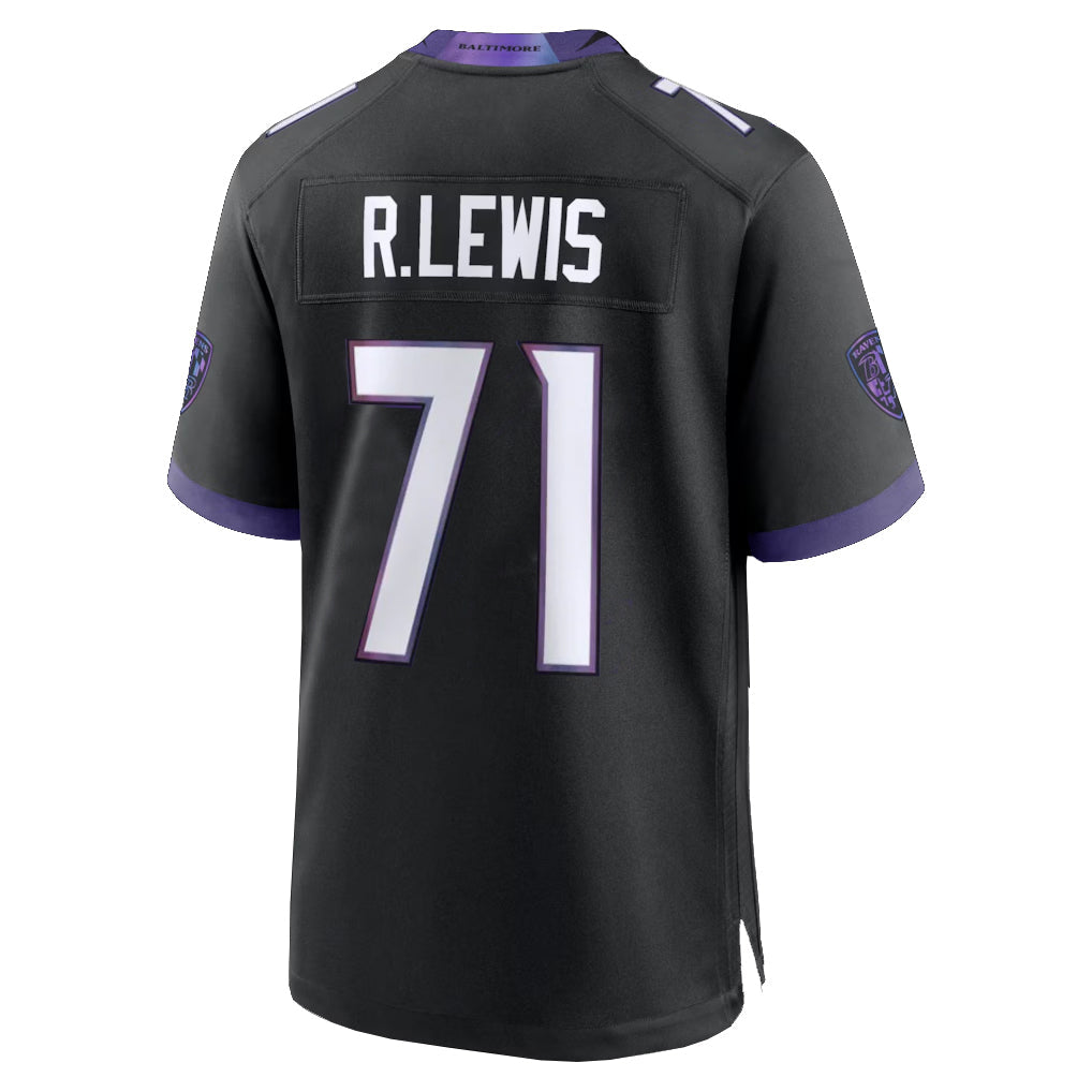 Davalo B.Ravens #71 Olaivavega Ioane Player Black Home Game Stitched Jerseys