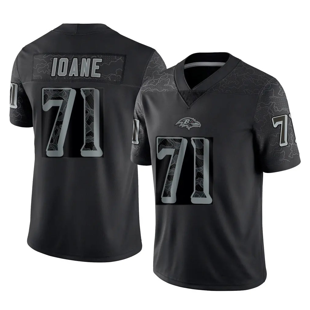 Davalo B.Ravens #71 Olaivavega Ioane Player Black RFLCTV Limited Stitched Jerseys
