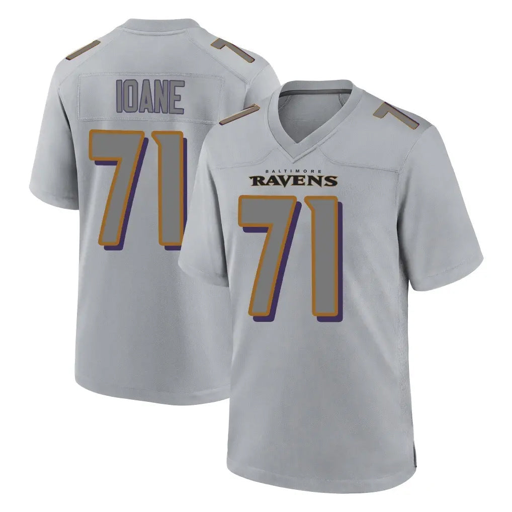 Davalo B.Ravens #71 Olaivavega Ioane Player Gray Replica Limited Stitched Jerseys
