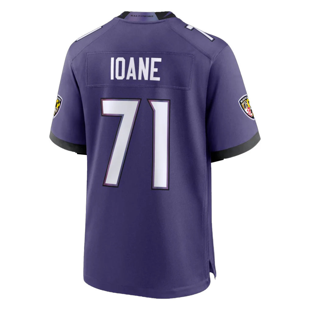 Davalo B.Ravens #71 Olaivavega Ioane Player Purple Home Game Stitched Jerseys