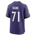 Davalo B.Ravens #71 Olaivavega Ioane Player Purple Home Game Stitched Jerseys
