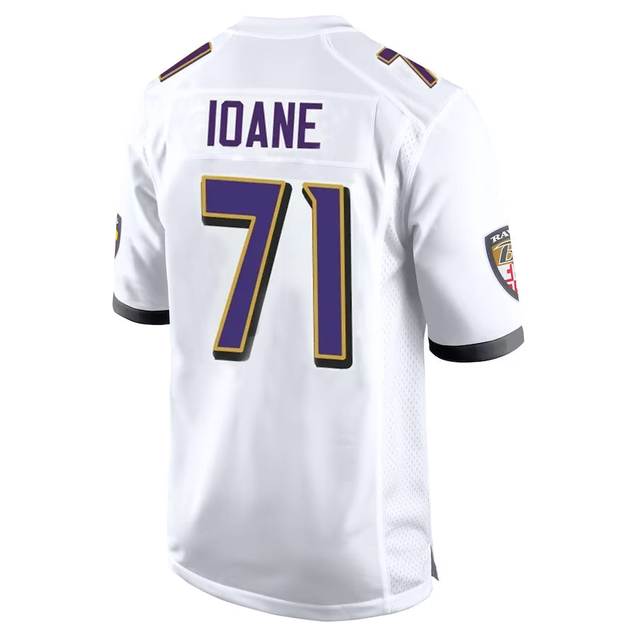 Davalo B.Ravens #71 Olaivavega Ioane Player White Alternate Home Stitched Jerseys