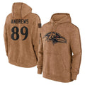 Davalo B.Ravens #89 Mark Andrews Player Brown Salute to Service Pullover Hoodie Stitched Jerseys