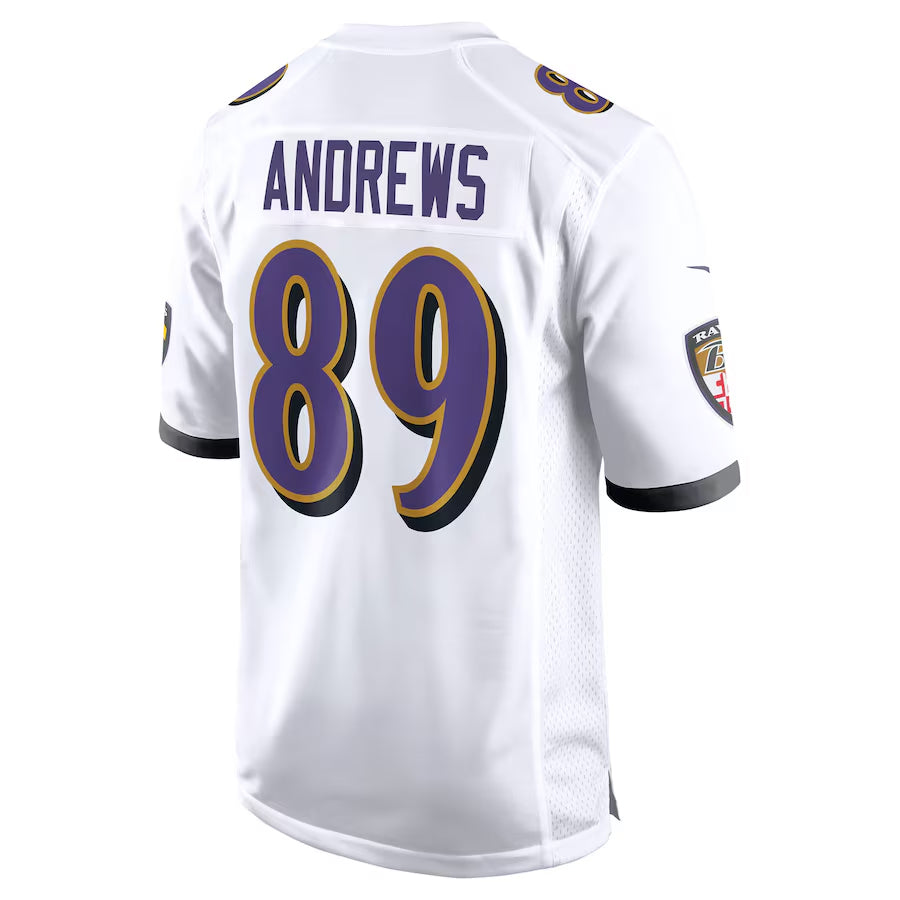Davalo B.Ravens #89 Mark Andrews Player White Alternate Home Game Stitched Jerseys