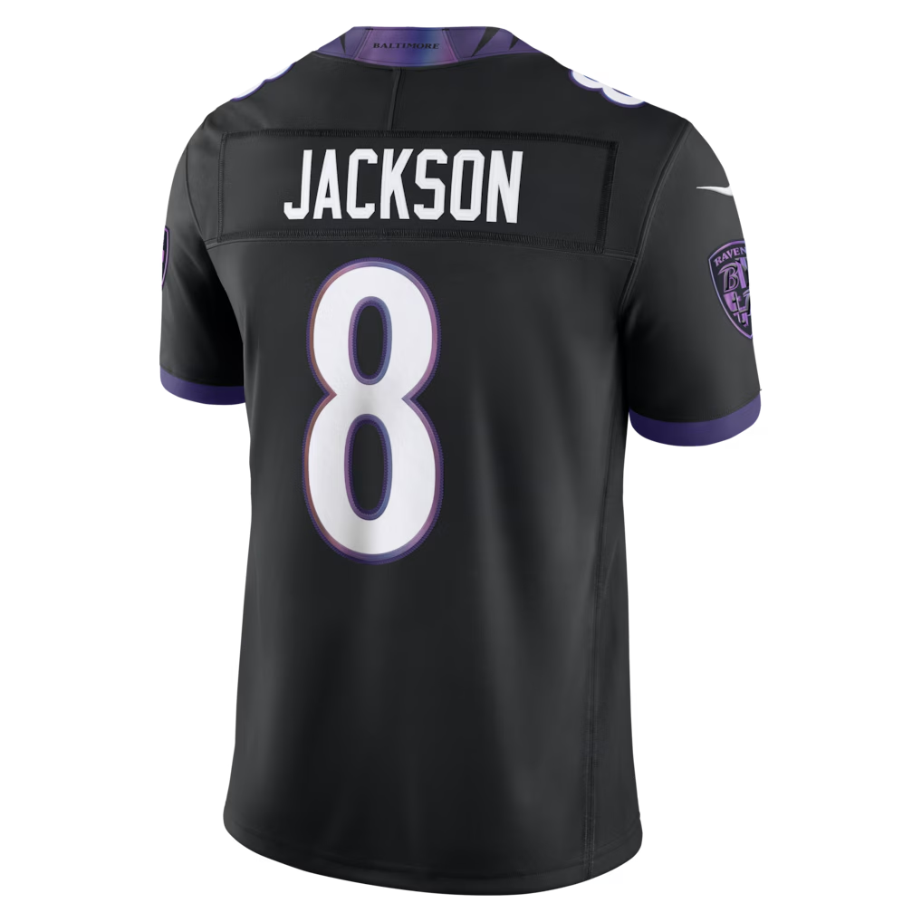 Davalo B.Ravens #8 Lamar Jackson Black Alternate Alternate Vapor F.U.S.E. Stitched Limited Jerseys