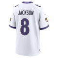 Davalo B.Ravens #8 Lamar Jackson White Game Stitched Jerseys