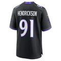 Davalo B.Ravens #91 Trey Hendrickson Black Alternate Game Stitched Jerseys