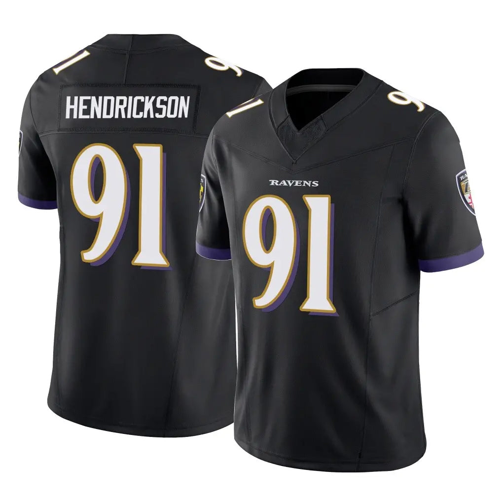 Davalo B.Ravens #91 Trey Hendrickson Player Black Vapor F.U.S.E. Limited Stitched Jerseys