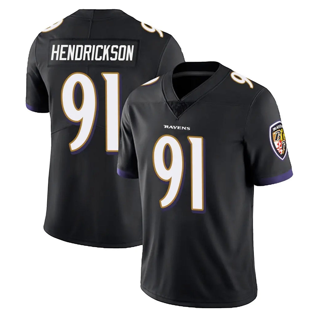 Davalo B.Ravens #91 Trey Hendrickson Player Black Vapor Untouchable Limited Home Stitched Jerseys