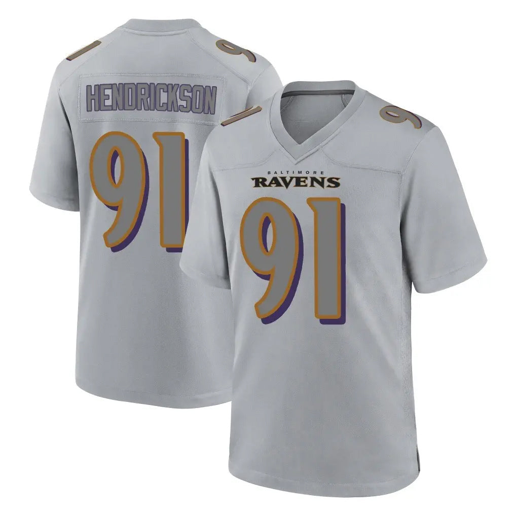 Davalo B.Ravens #91 Trey Hendrickson Player Gray Replica Game Stitched Jerseys
