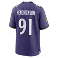 Davalo B.Ravens #91 Trey Hendrickson Player Purple Home Game Stitched Jerseys