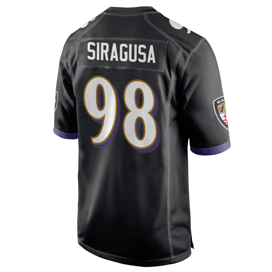 Davalo B.Ravens #98 Tony Siragusa Player Black Alternate Home Game Stitched Jerseys