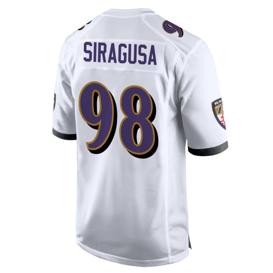 Davalo B.Ravens #98 Tony Siragusa Player White Alternate Home Game Stitched Jerseys