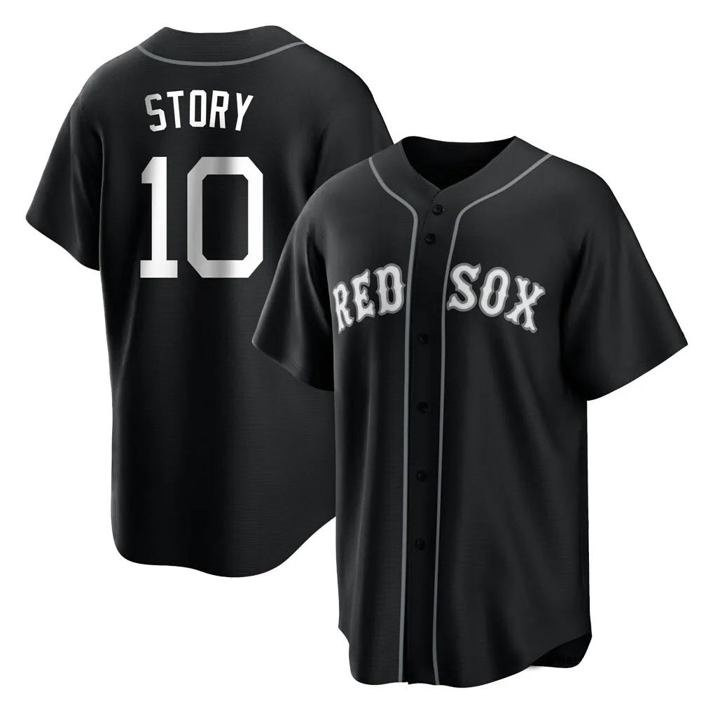 Davalo B.Red Sox #10 Trevor Story Player Black Home Game Stitched Jerseys