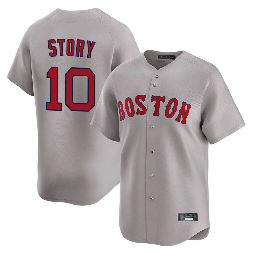Davalo B.Red Sox #10 Trevor Story Player Gray Road Limited Home Game Stitched Jerseys