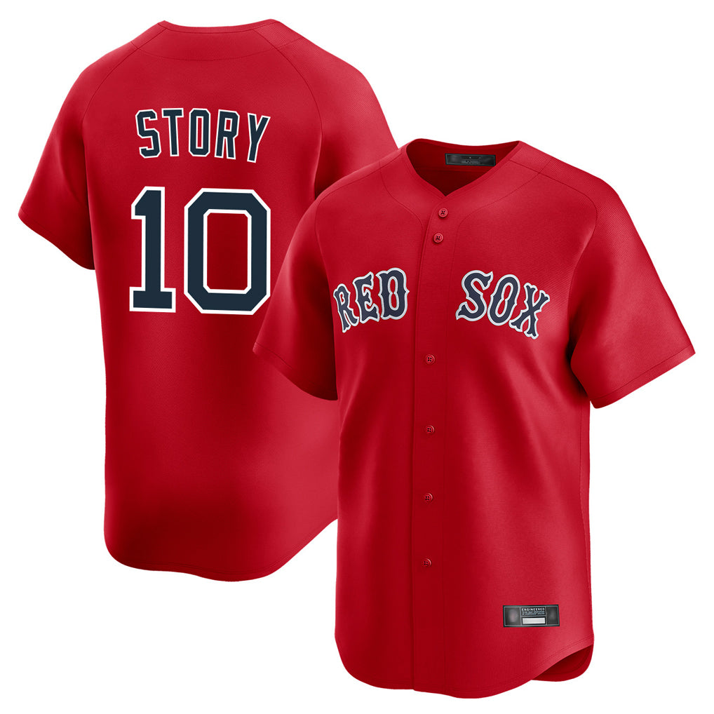 Davalo B.Red Sox #10 Trevor Story Player Red Limited Home Game Stitched Jerseys