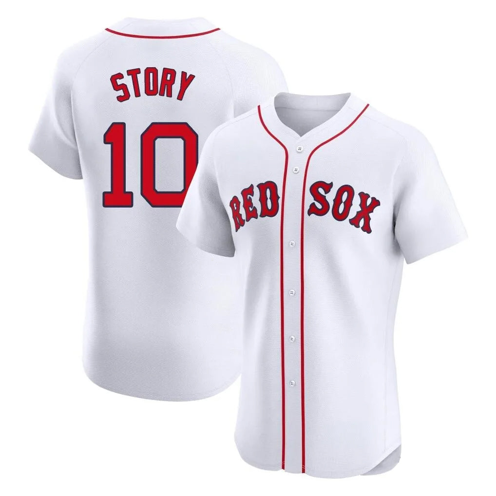 Davalo B.Red Sox #10 Trevor Story Player White Limited Elite Home Game Stitched Jerseys