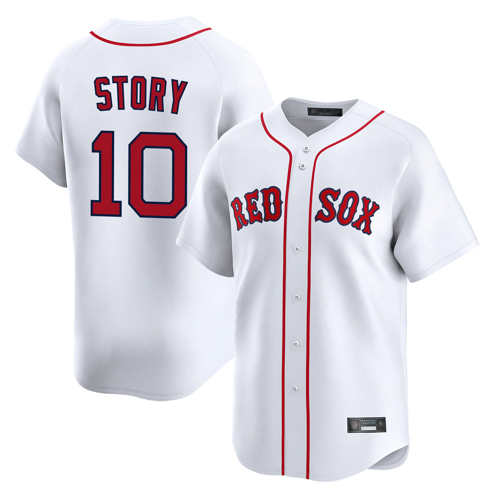Davalo B.Red Sox #10 Trevor Story Player White Limited Home Game Stitched Jerseys