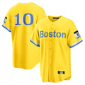 Davalo B.Red Sox #10 Trevor Story Player Yellow Home Game Stitched Jerseys