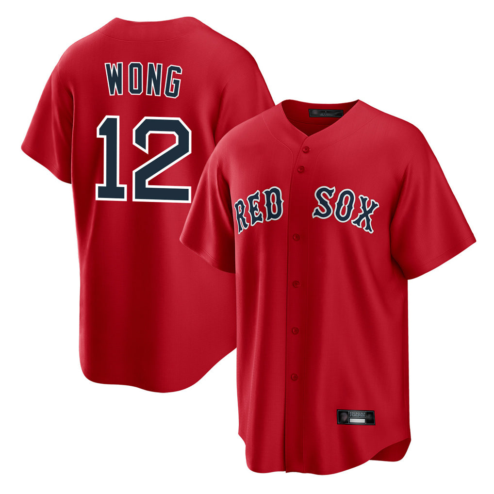 Davalo B.Red Sox #12 Connor Wong Player Red Home Game Stitched Jerseys