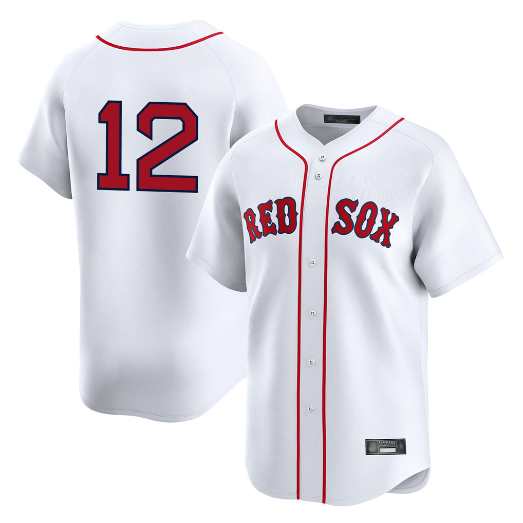 Davalo B.Red Sox #12 Connor Wong Player White Limited Home Game Stitched Jerseys