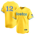 Davalo B.Red Sox #12 Connor Wong Player Yellow Limited Home Game Stitched Jerseys