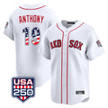 Davalo B.Red Sox #19 Roman Anthony Player White USA 250 Fourth of July Limited Home Game Stitched Jerseys