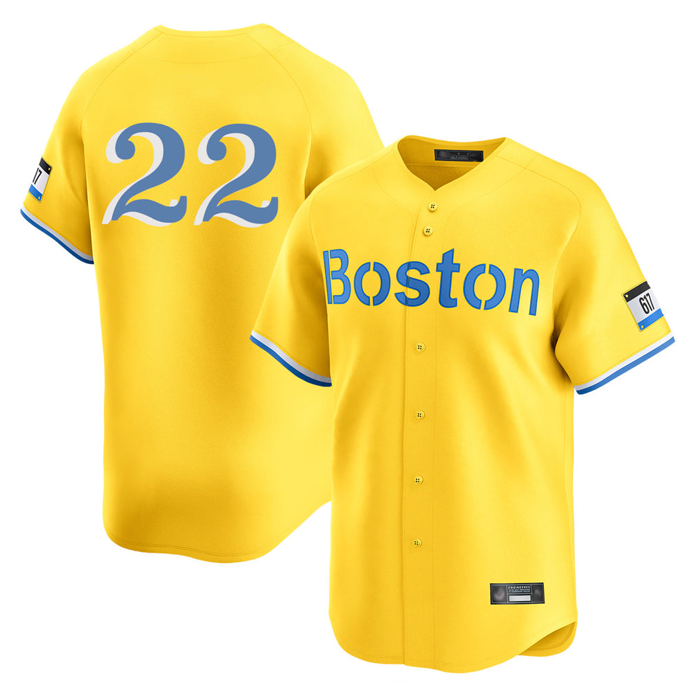 Davalo B.Red Sox #22 Garrett Whitlock Player Yellow Limited Home Game Stitched Jerseys