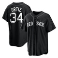 Davalo B.Red Sox #34 David Ortiz Player Black Home Game Stitched Jerseys