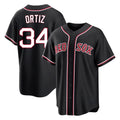 Davalo B.Red Sox #34 David Ortiz Player Black Out Home Game Stitched Jerseys