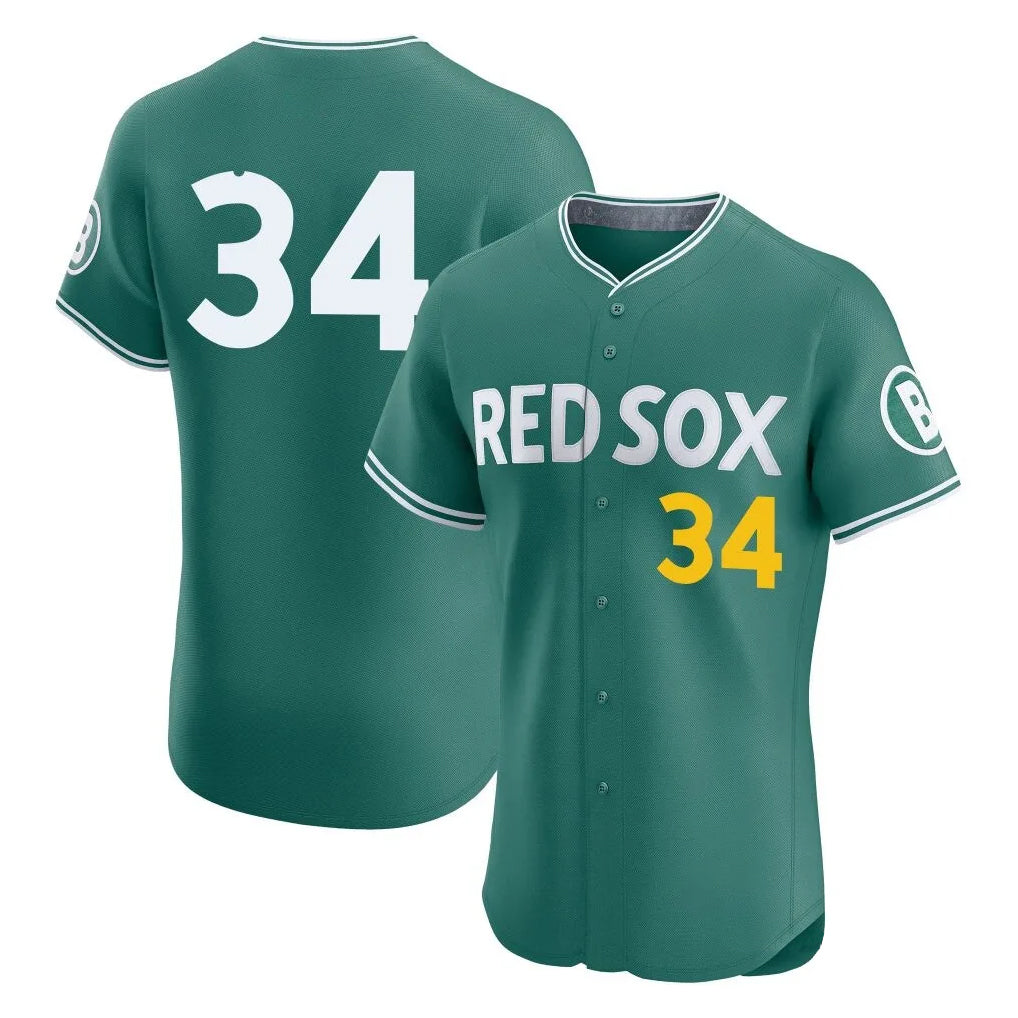 Davalo B.Red Sox #34 David Ortiz Player Green City Connect Limited Elite Home Game Stitched Jerseys